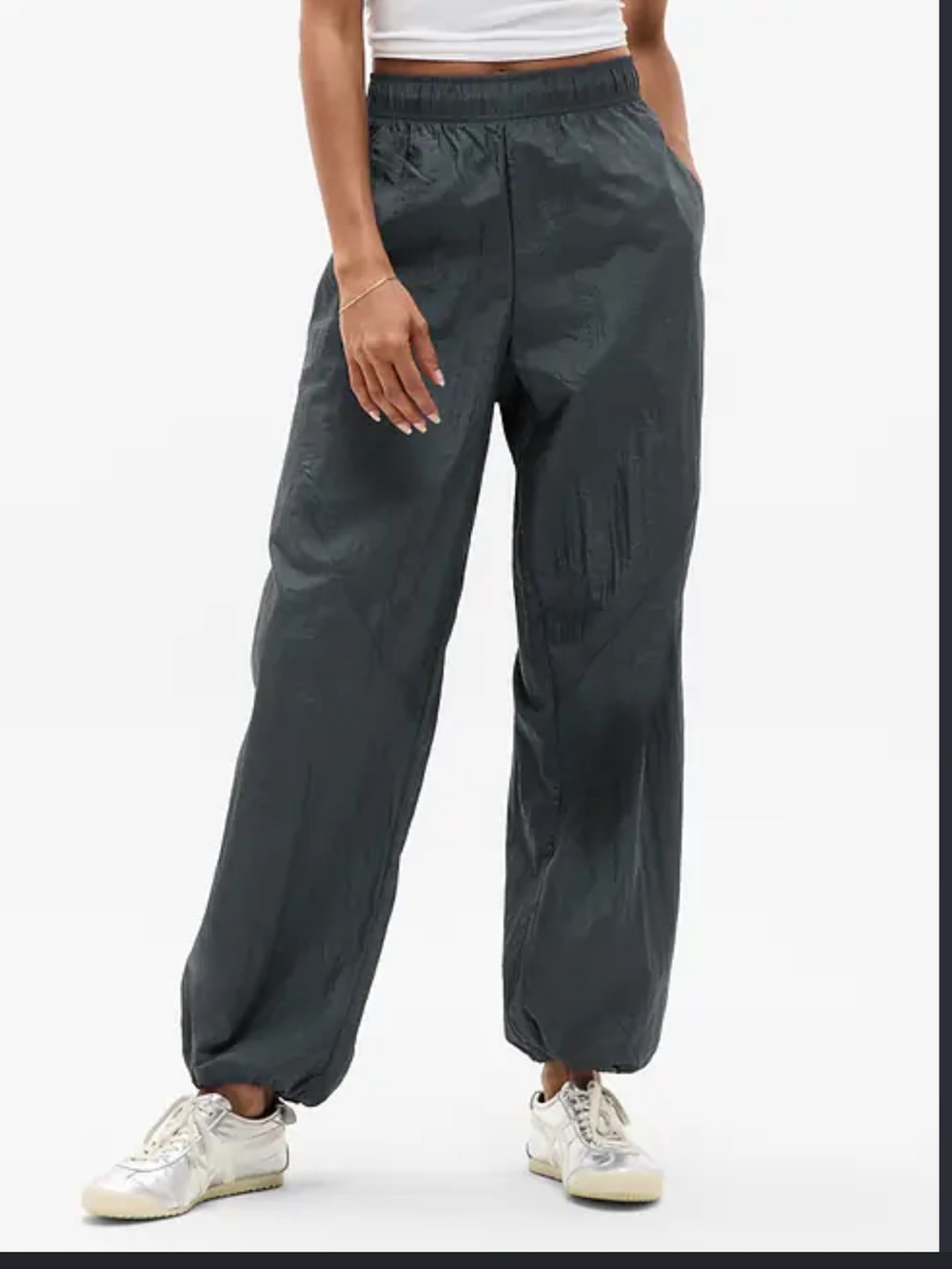 Athleta NWT Women's Gray/Blue Lunar Sheen Utility Mid Rise Pant Size XS